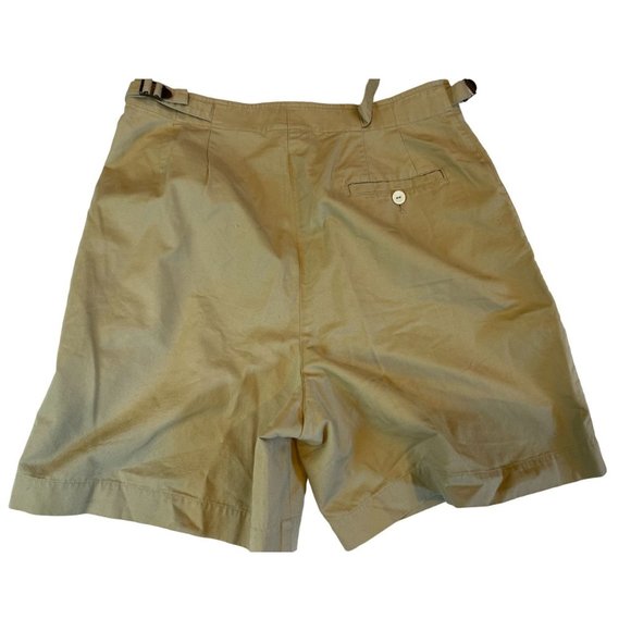 Liz Claiborne Mens Bermuda Chino Shorts 100% Cotton Belt Waist Khaki Size 10 - Picture 2 of 7